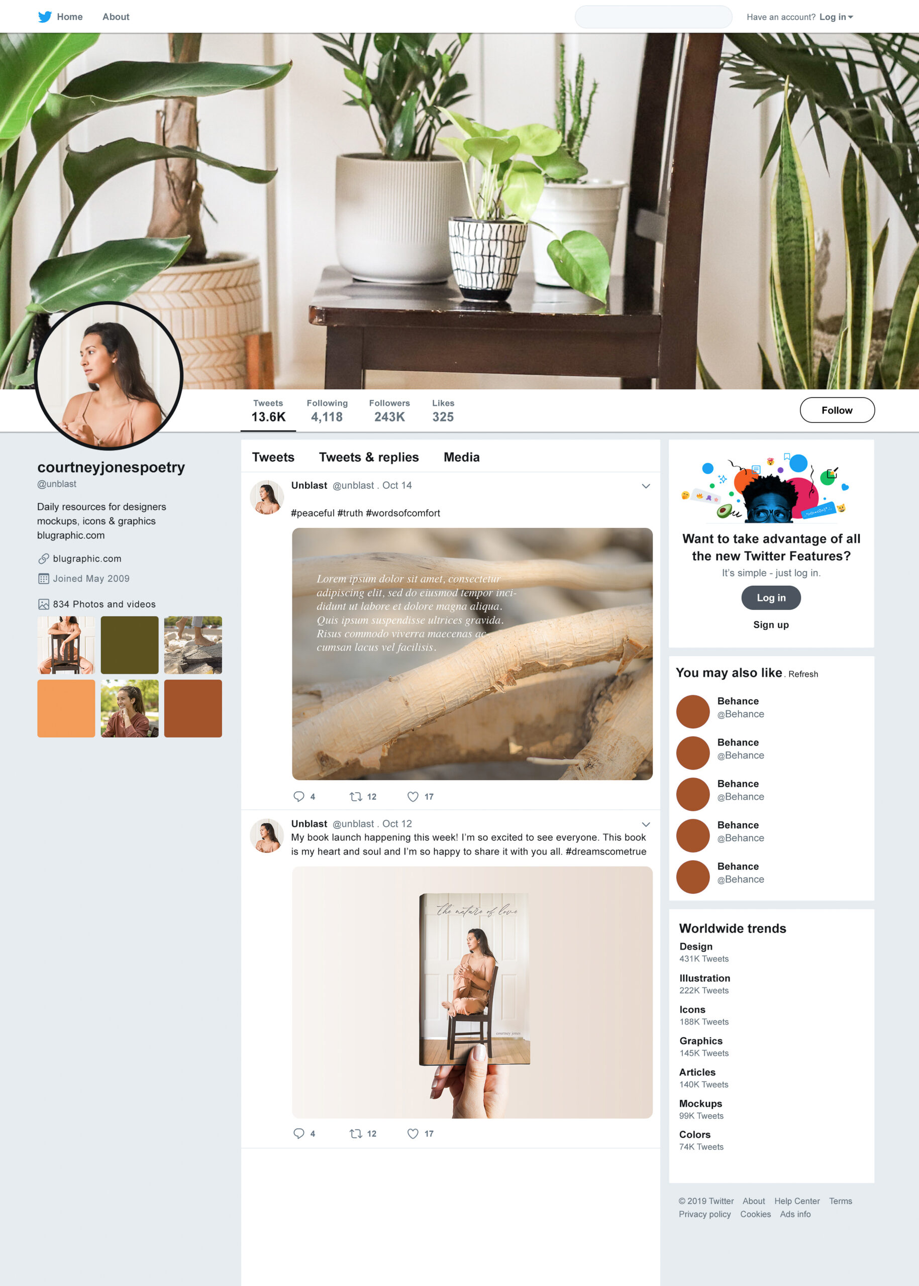 Twitter Page Mockup courtney